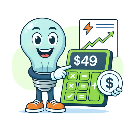 AI system analyzing electricity usage data to find lowest rates