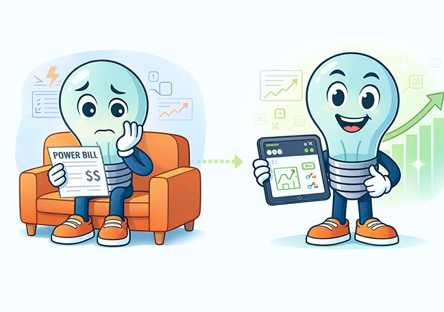 Mascot celebrating lower electricity bills with Cost Effective Energy